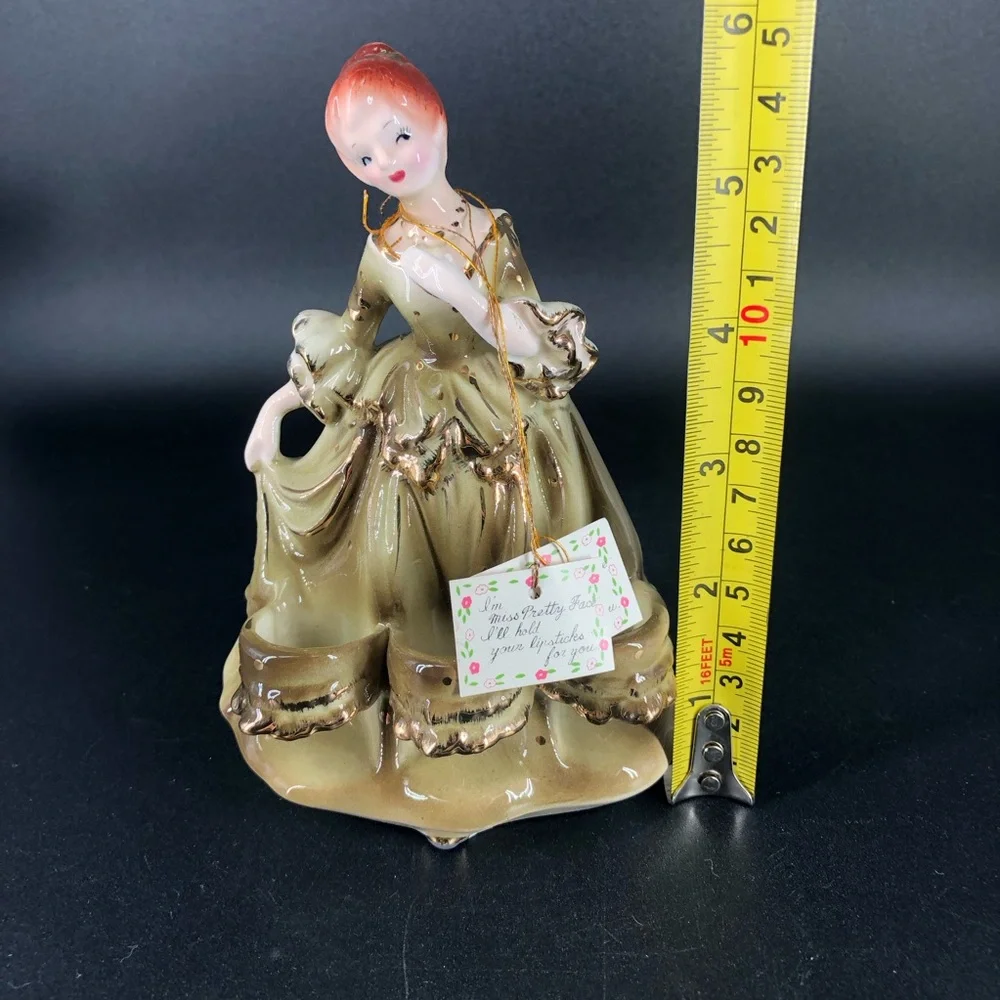 Vintage Mid-Century Modern Pandora Victorian Lady Lip Stick Holder with Box